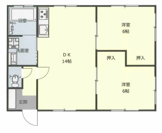 アースマンション新町(2LDK/2階)の間取り写真