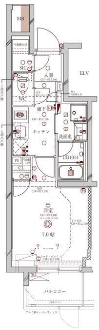 ディアレイシャス田園調布本町(1K/1階)の間取り写真