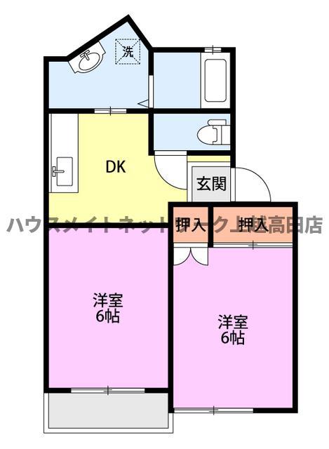 メゾンドシャトーII(2K/2階)の間取り写真