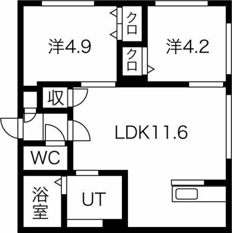 アルテ・フィーユ菊水(2LDK/3階)の間取り写真