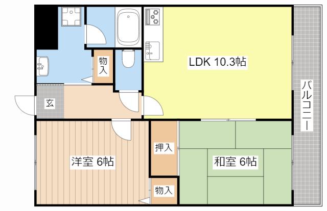 フローレス後三条(2LDK/1階)の間取り写真