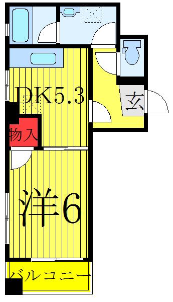 プリモハイツ(1DK/2階)の間取り写真