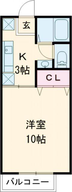 サンライフみうらB(1K/1階)の間取り写真