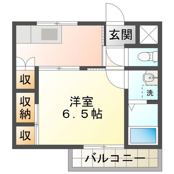 プレジール(1K/2階)の間取り写真