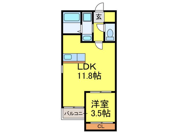 GRANDTICドリームハイツ(1LDK/1階)の間取り写真