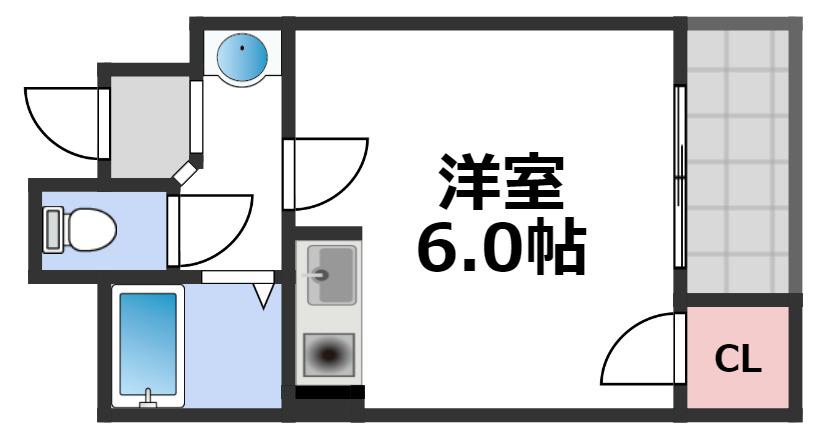 LMヒルズ堂ヶ芝(ワンルーム/6階)の間取り写真