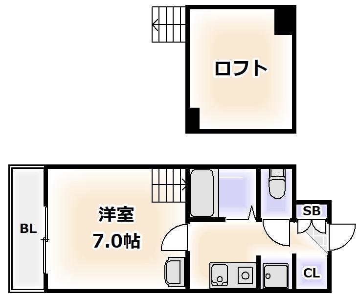 オーナーズ昭和町(1SK/6階)の間取り写真