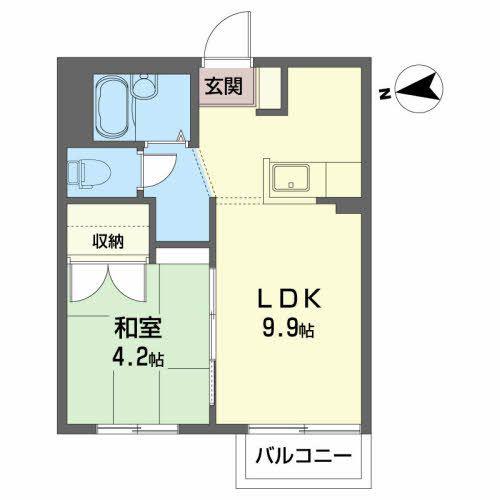 マーベラス・ローズII(1LDK/1階)の間取り写真
