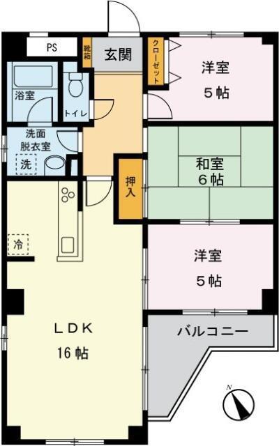 カーサフローラ(3LDK/3階)の間取り写真
