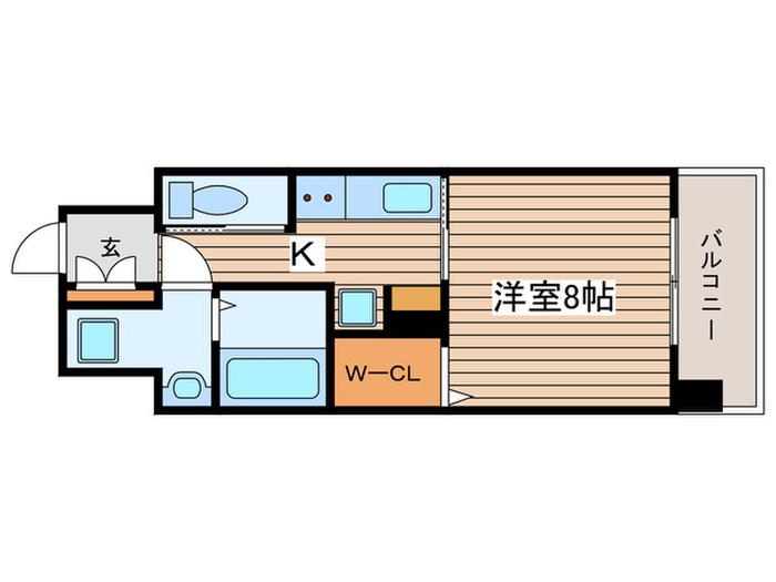 メルカーサ泉(1K/9階)の間取り写真