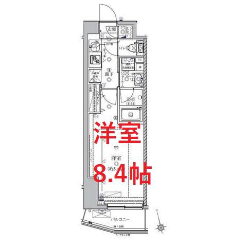 クレイシア北馬込(1K/5階)の間取り写真