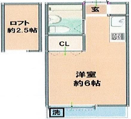 グレースサンエイ(ワンルーム/2階)の間取り写真