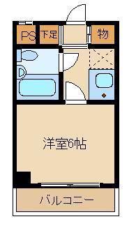 アムス小岩ウエスト(1K/4階)の間取り写真