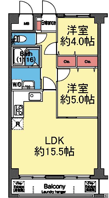 コンフォリアたまプラーザ(2LDK/3階)の間取り写真