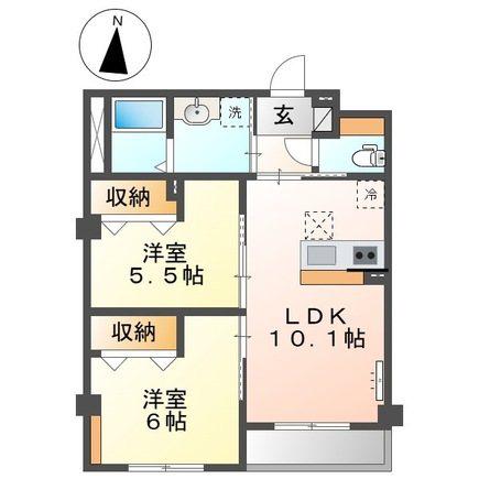 草加市花栗マンション工事(2LDK/3階)の間取り写真