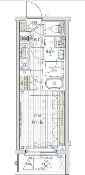 ブライズ笹塚(1K/1階)の間取り写真