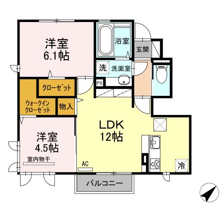 D-LUMIUS双水(2LDK/1階)の間取り写真