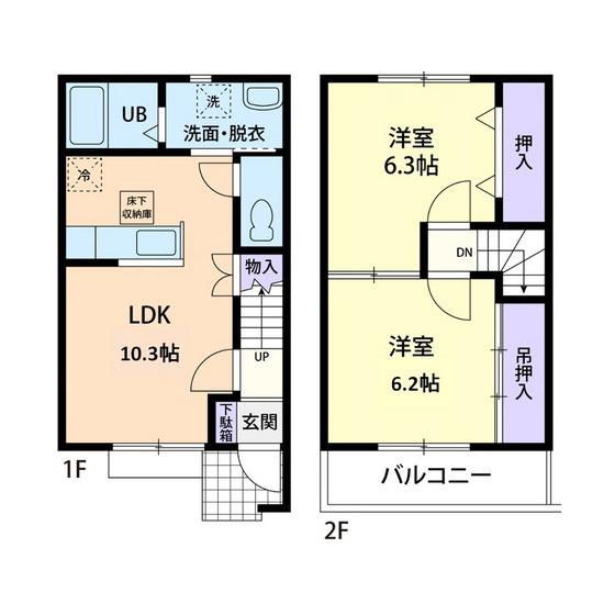 MAISON ARIETTA(2LDK/1階)の間取り写真