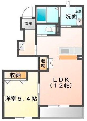 LA・FONTE A(1LDK/1階)の間取り写真