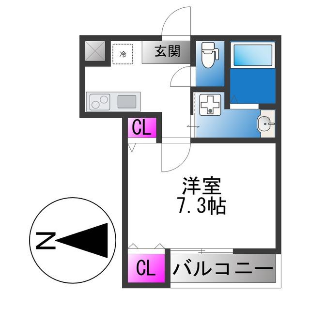 フジパレス鴻池新田駅北(1K/2階)の間取り写真