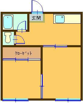 ハイツR&Y東石岡C棟(2K/1階)の間取り写真
