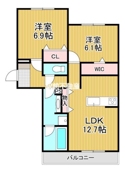 メゾン梅木(2LDK/1階)の間取り写真