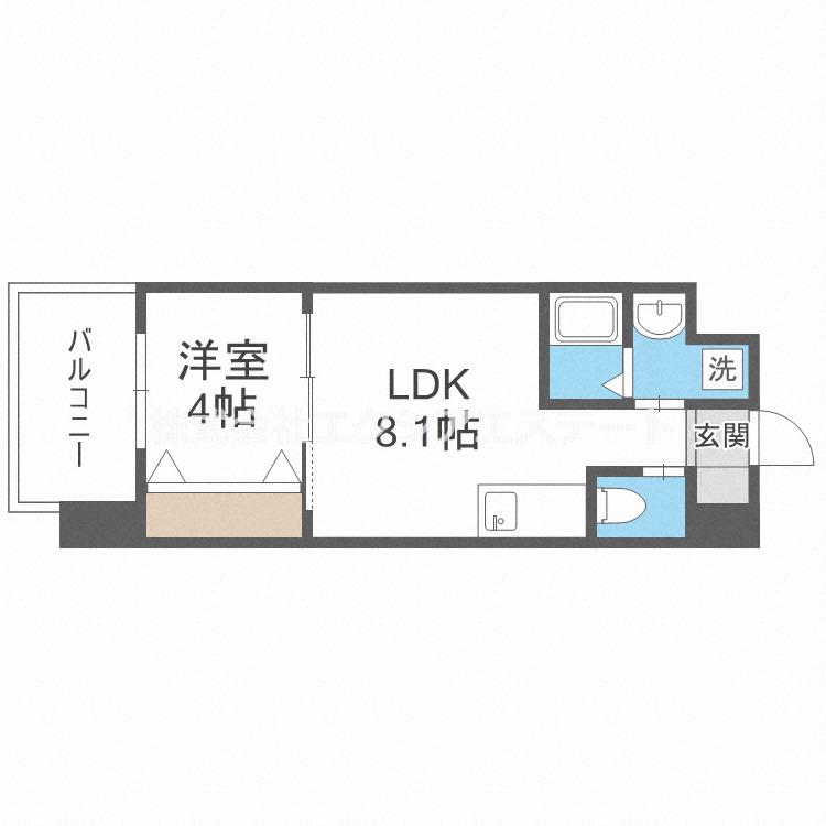 FDS PREX(1LDK/12階)の間取り写真