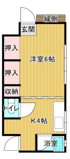 沖美荘(1K/1階)の間取り写真
