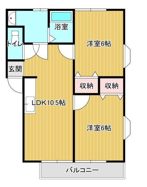 クラーレ(2LDK/2階)の間取り写真