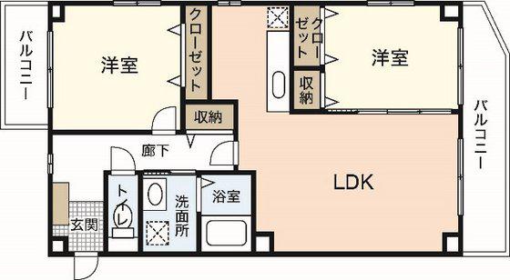 フィネスかんだ(2LDK/3階)の間取り写真