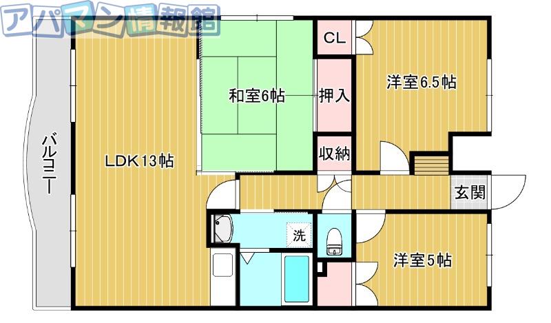 サンアベニューII(3LDK/3階)の間取り写真
