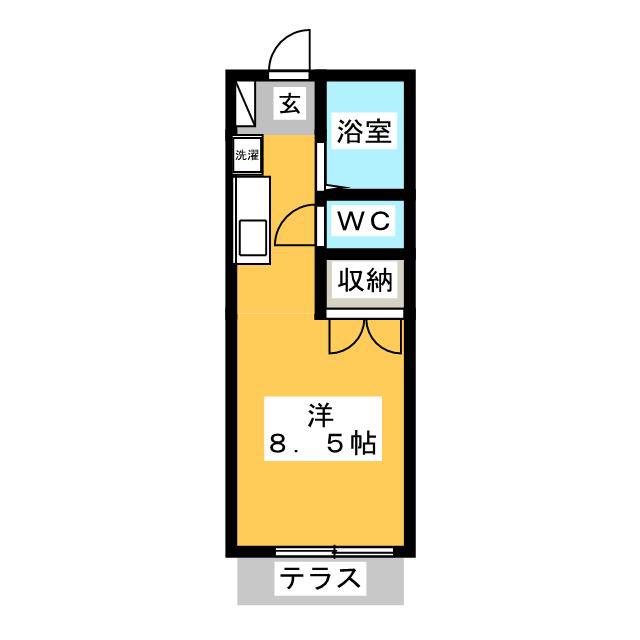 パールハイツサトー(ワンルーム/1階)の間取り写真