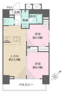 CREST HILL 文京千石(2LDK/10階)の間取り写真