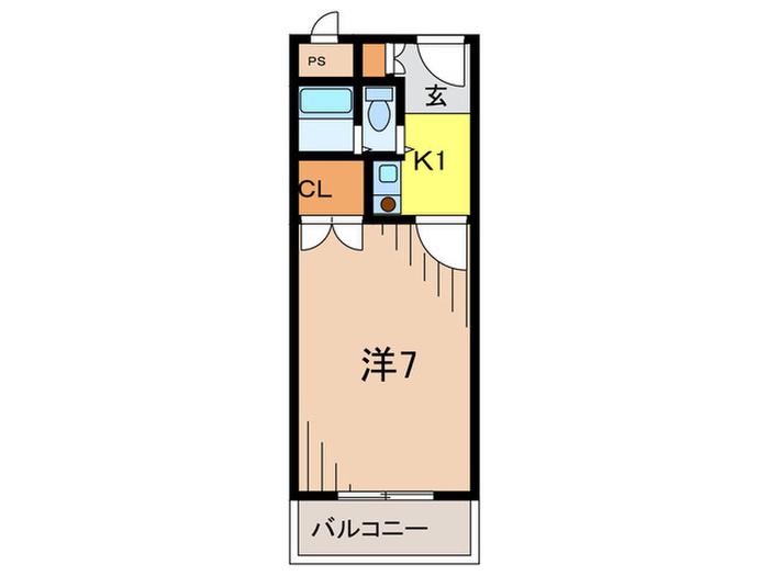 エルベラーノ宝塚(1K/4階)の間取り写真