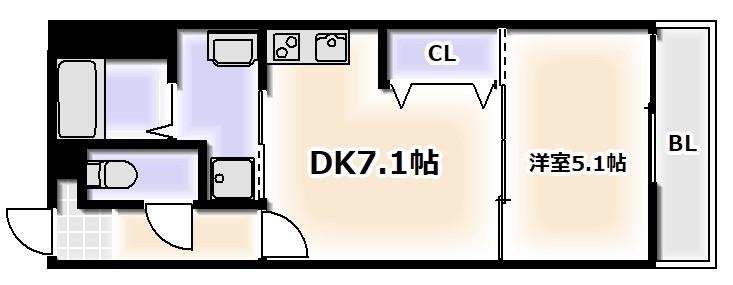 フジパレス杉本町I番館(1DK/2階)の間取り写真