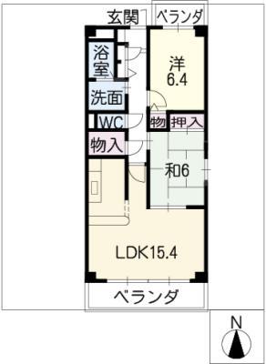 KSCOURT SOLEIL(2LDK/4階)の間取り写真
