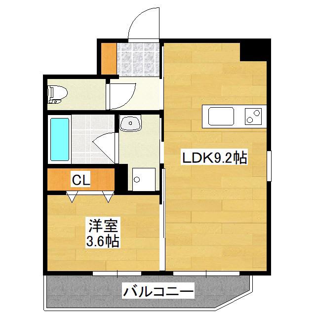 LIFEFIELD JR二日市駅前(1LDK/4階)の間取り写真