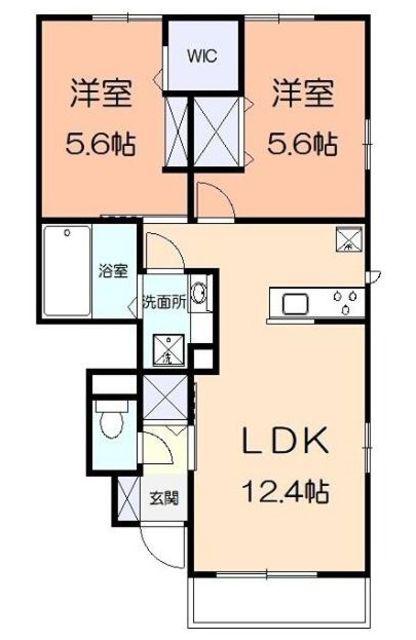 プティ モンターニュ(2LDK/1階)の間取り写真