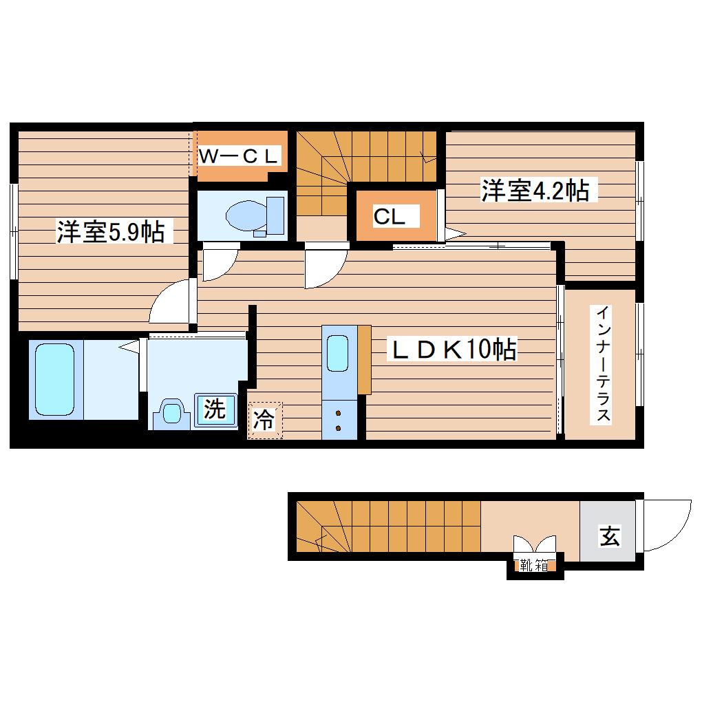 ソラーナ(2LDK/2階)の間取り写真