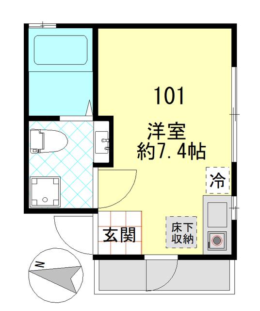 アパートメント新小岩A棟(ワンルーム/1階)の間取り写真