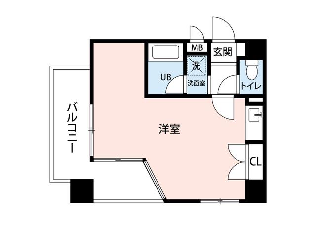 ロマネスク渡辺通(ワンルーム/4階)の間取り写真