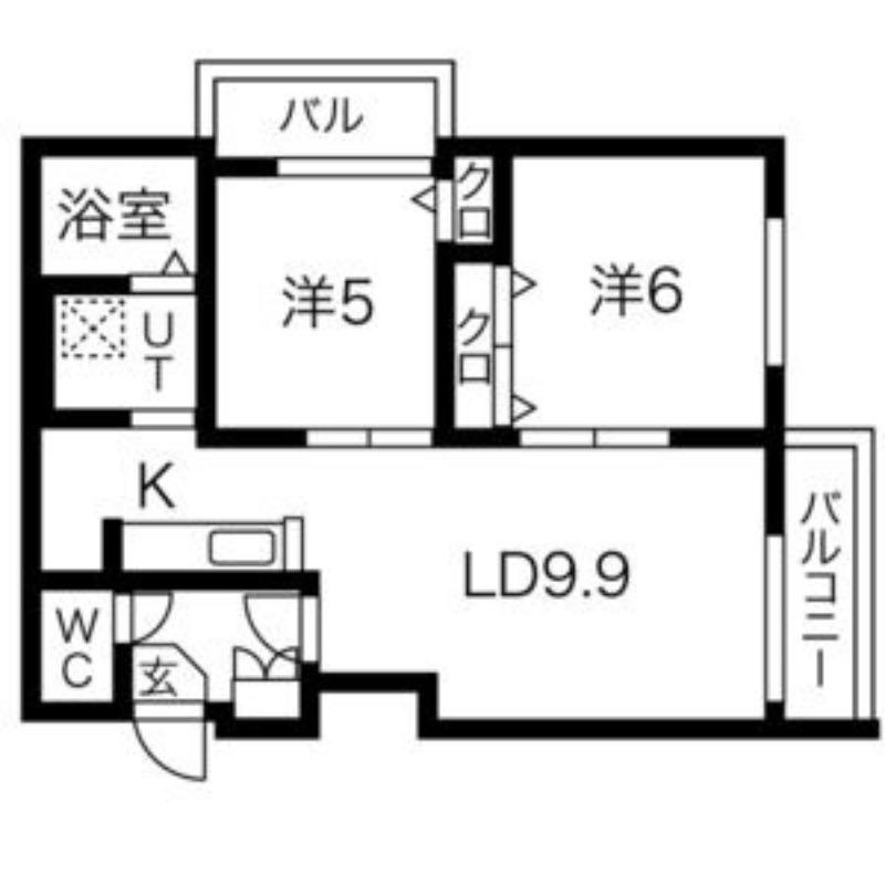 アルシオーネS12(2LDK/2階)の間取り写真