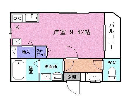 ブリーズヴィル(ワンルーム/1階)の間取り写真