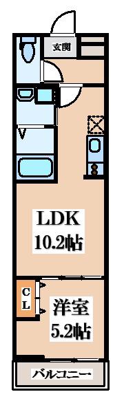 フジパレス東花園駅北I番館(1LDK/3階)の間取り写真