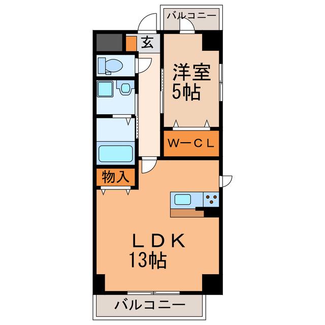 プリミエール春日井市役所前(1LDK/7階)の間取り写真
