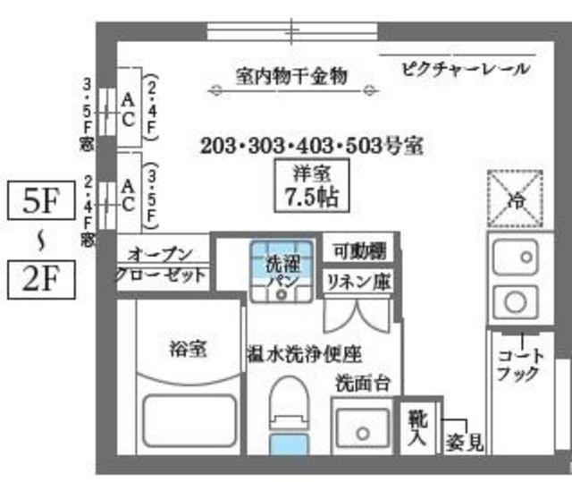 COCOCUBE KIBA(ワンルーム/4階)の間取り写真