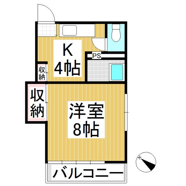 コーポ伊澤(1K/2階)の間取り写真