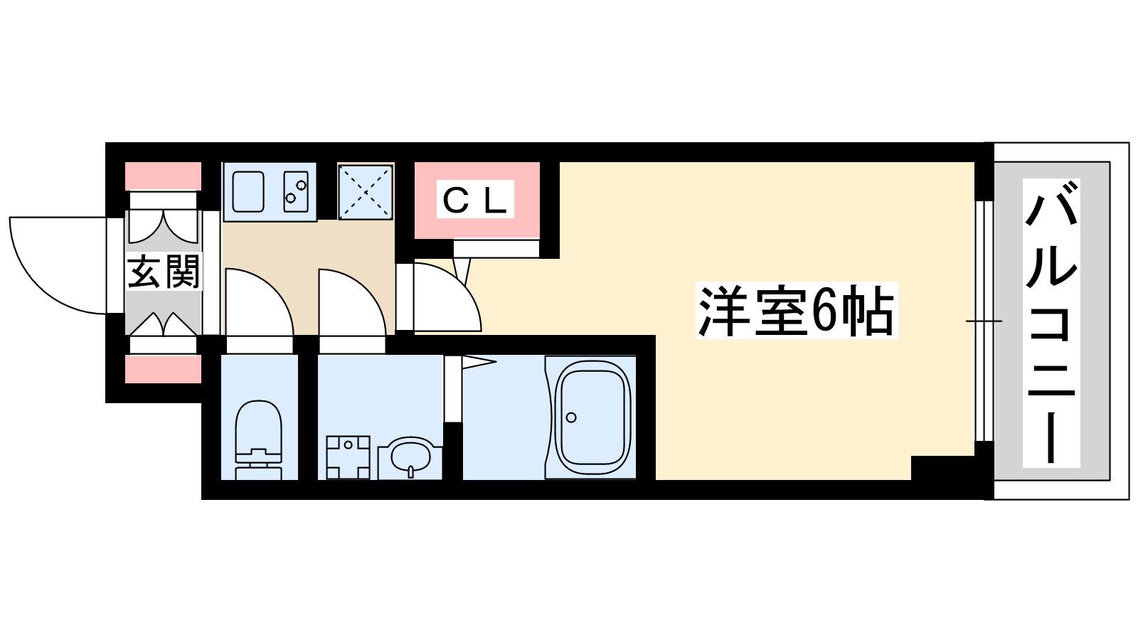 エムレジデンス新大阪ガーデン(1K/7階)の間取り写真