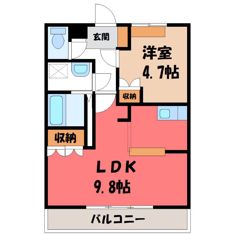 フォレストガーデン(1LDK/2階)の間取り写真