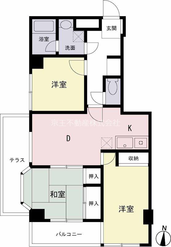 日甲ハイム笹塚(3DK/1階)の間取り写真